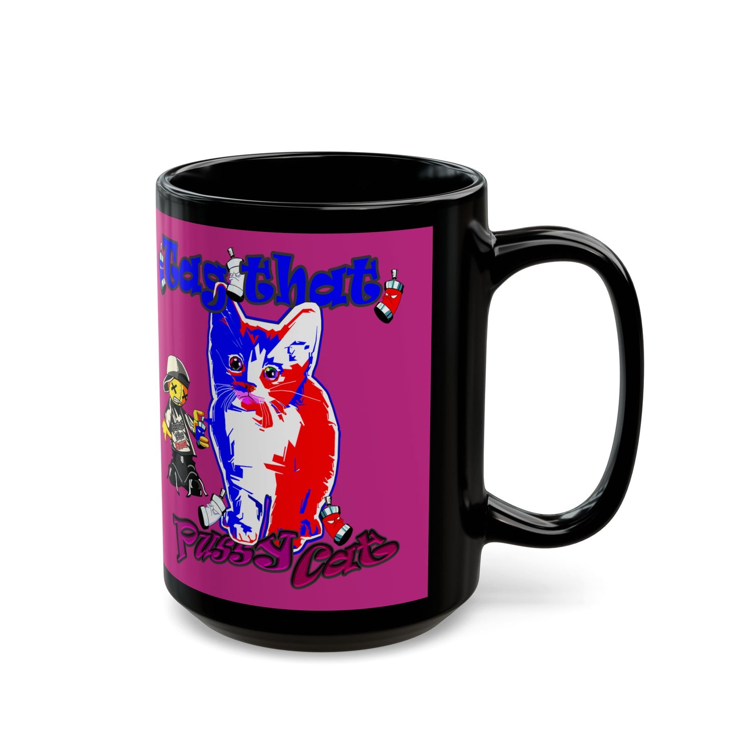 tag that - Black Mug (pink)