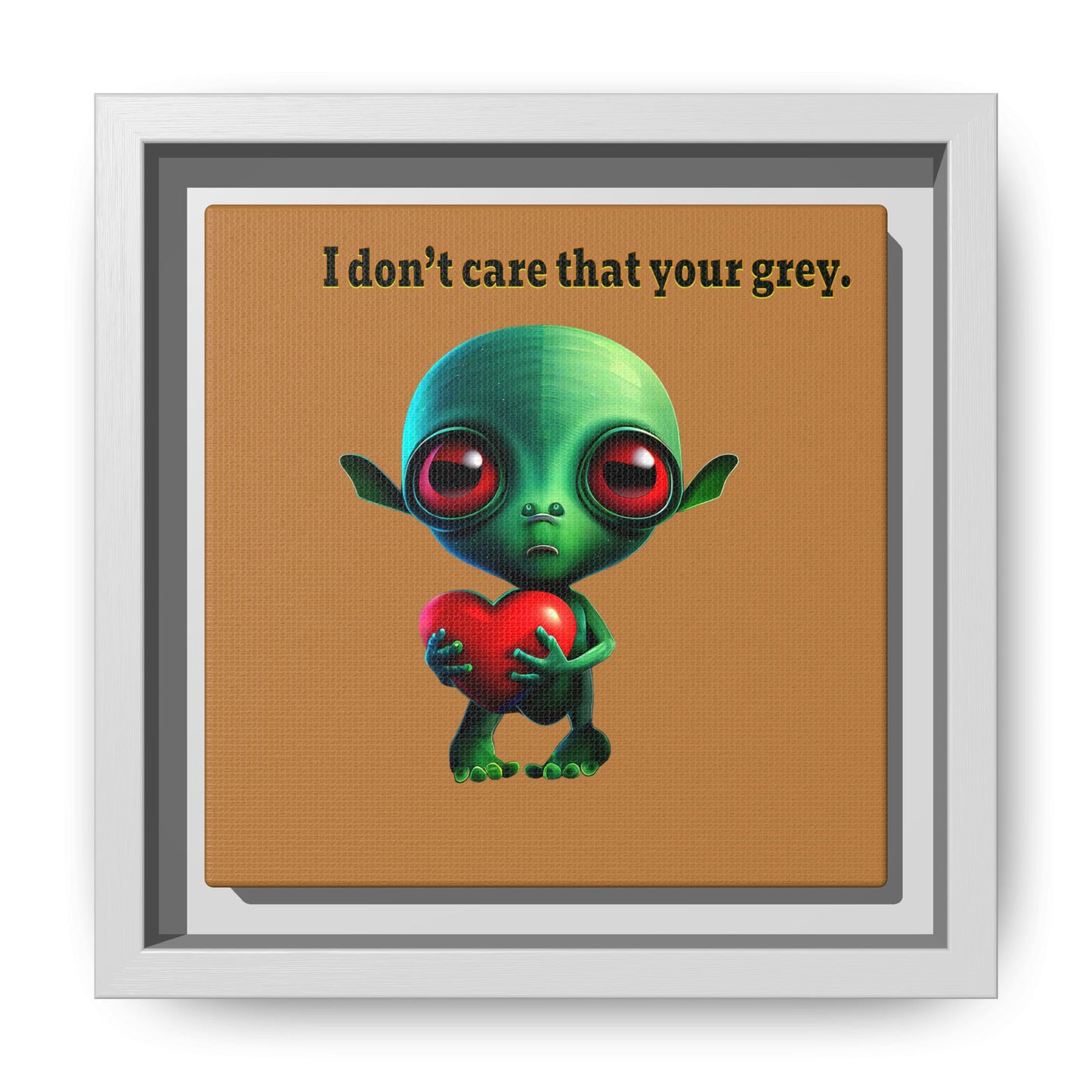 I don't care that your grey - framed canvas art (light brown)