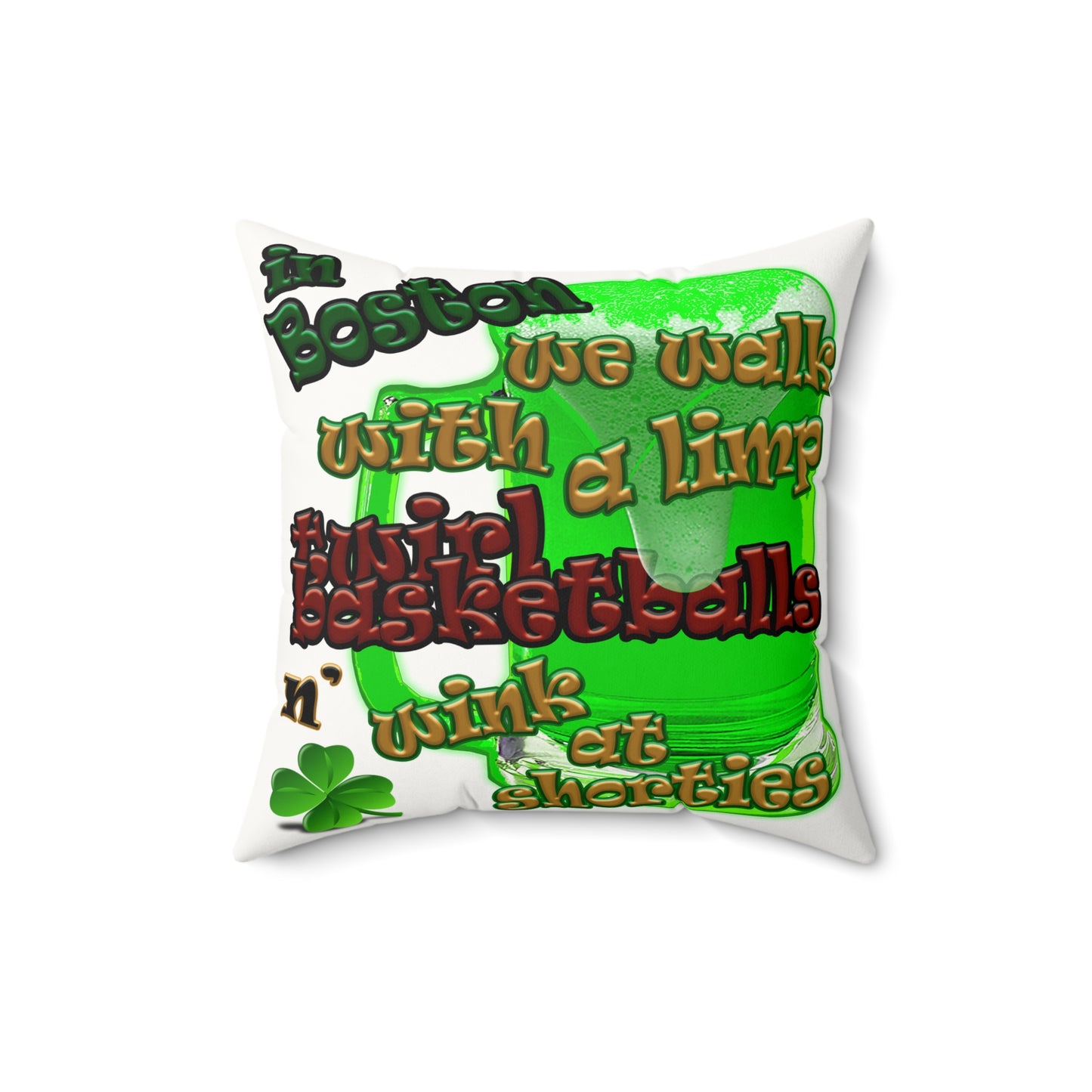 celtics logo - Faux Suede Square Pillow - (white)