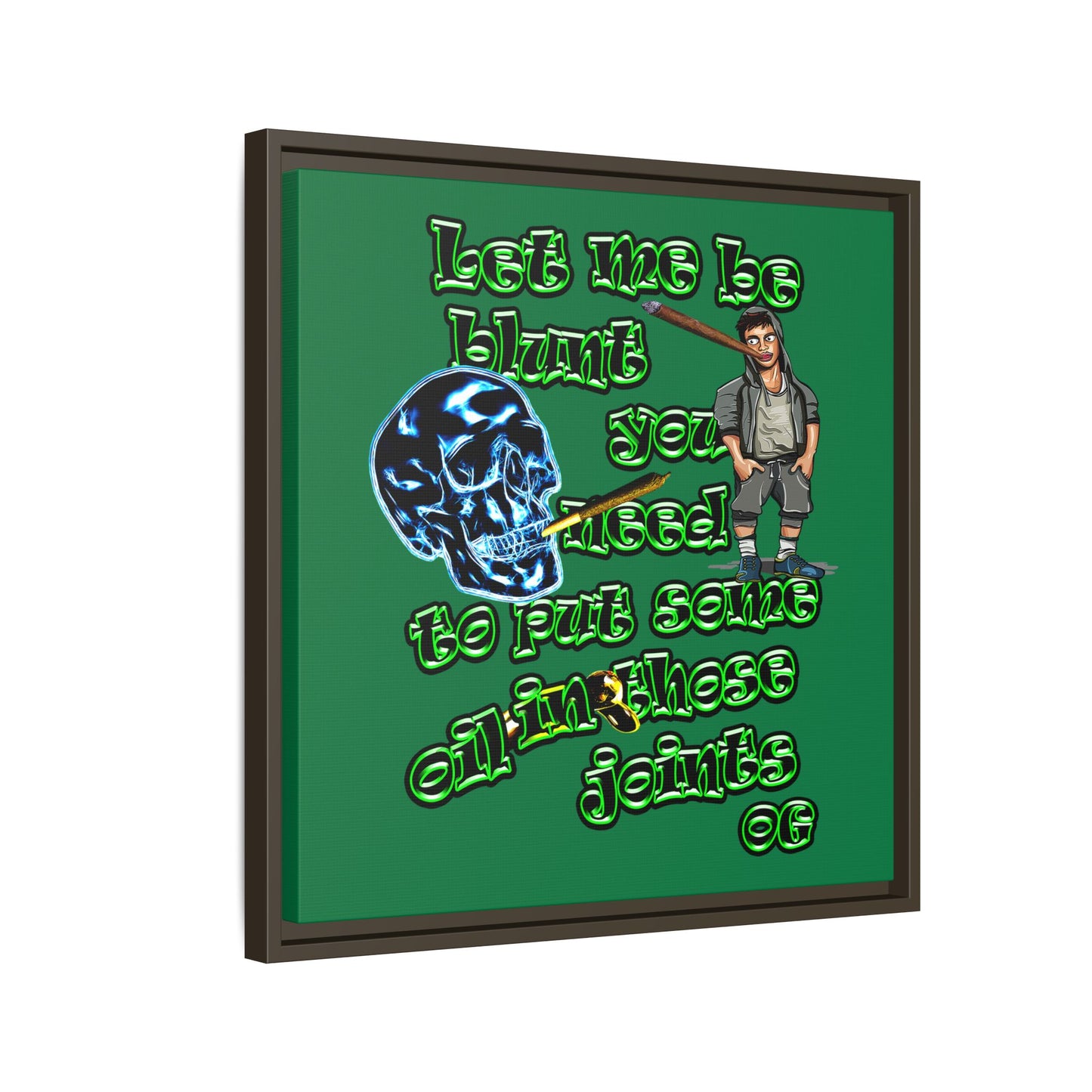 og - framed canvas art (dark green)