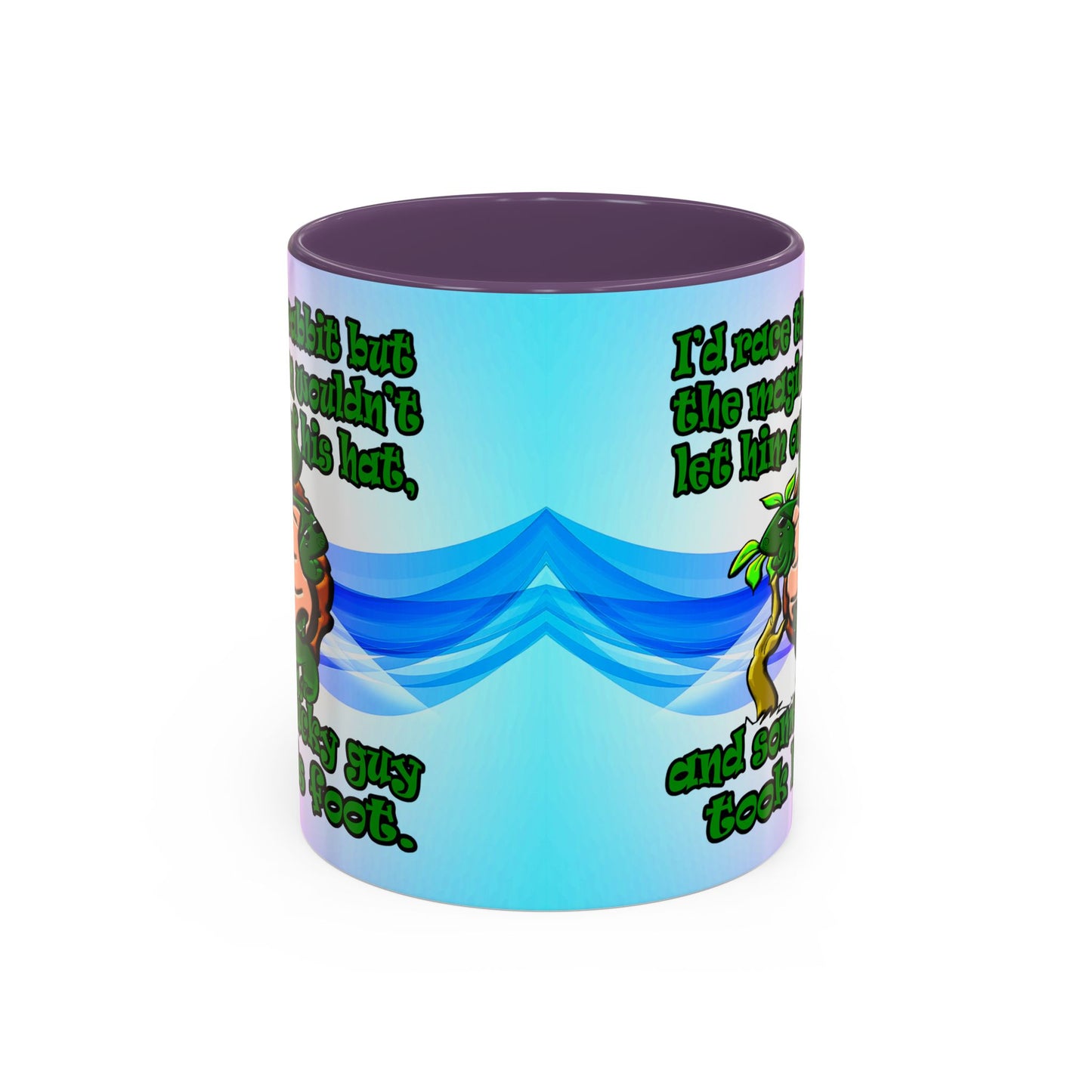 turtle race - Accent Mug (light blue-pink wave)