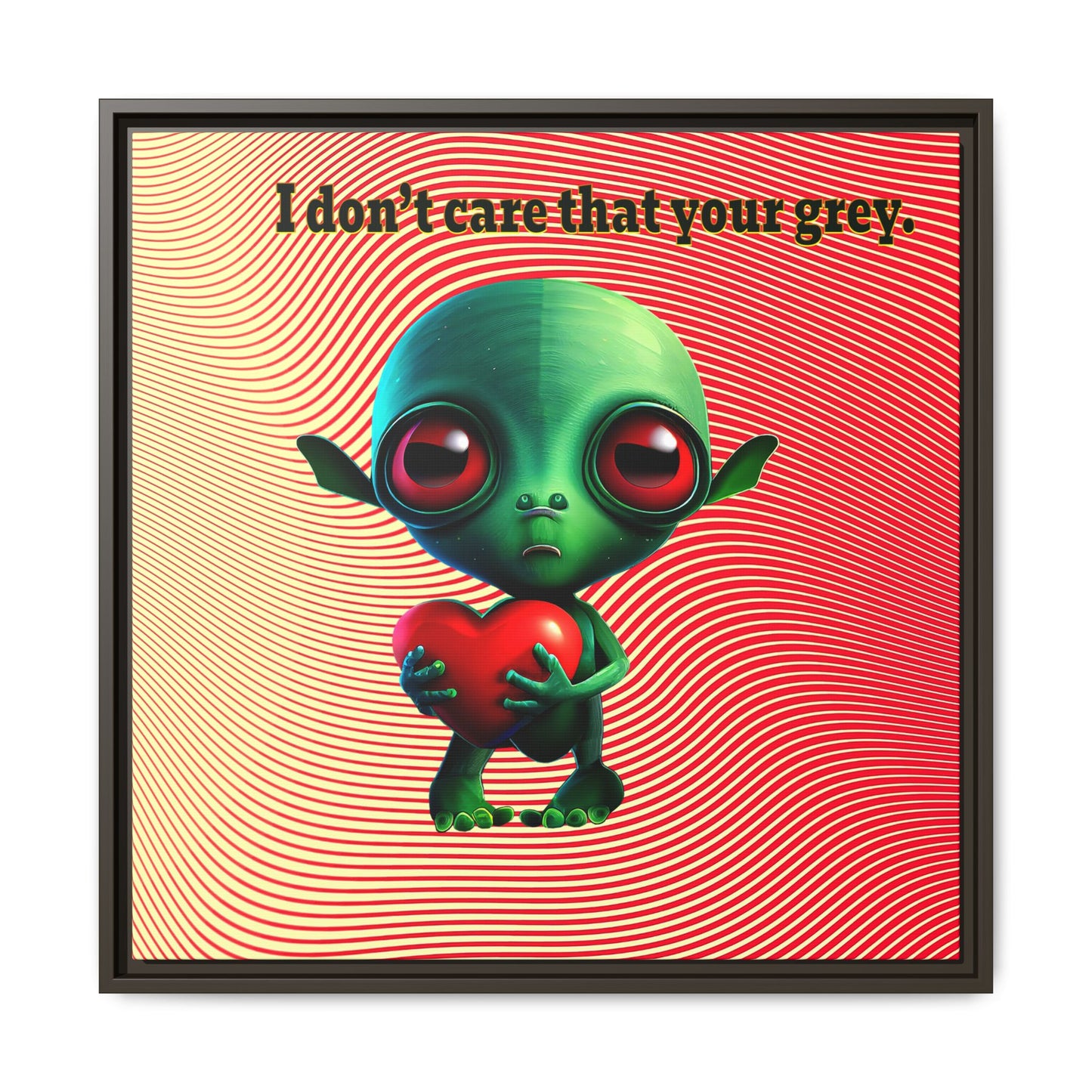 I don't care that your grey - framed canvas art (yellow-orange wave)