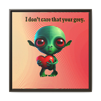 I don't care that your grey - framed canvas art (yellow-orange wave)