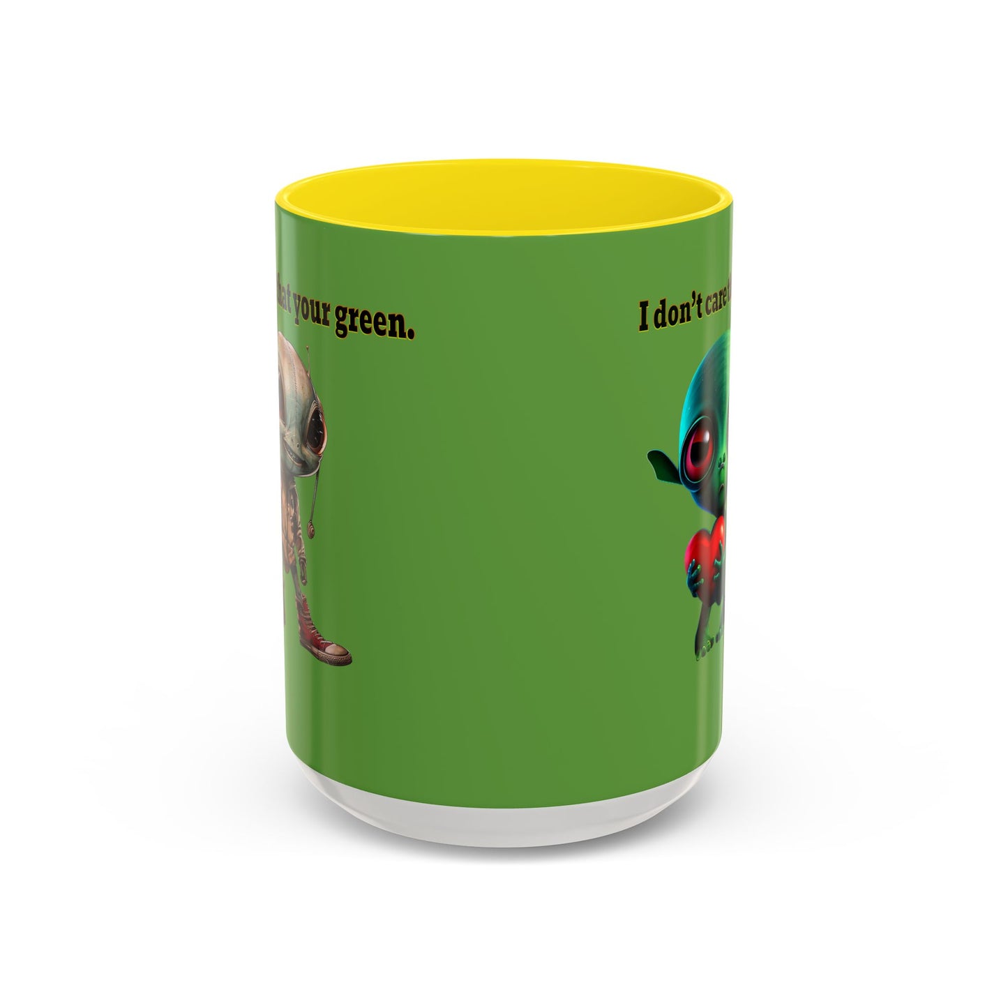I don't care that your grey - Accent Mug (green)