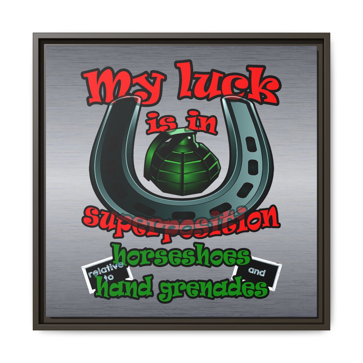 my luck - framed canvas art (brushed nickel)