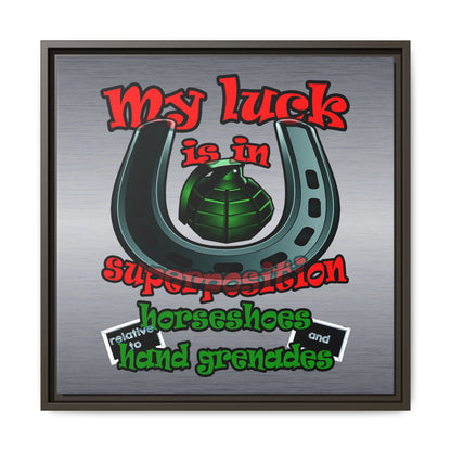 my luck - framed canvas art (brushed nickel)