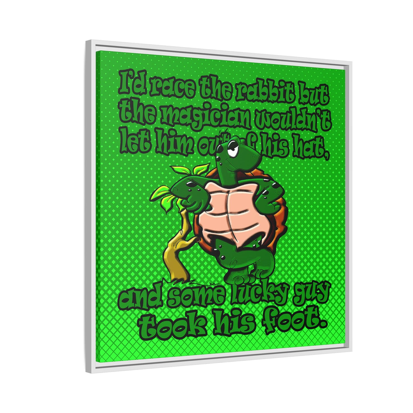 turtle race - framed canvas art (logo green)