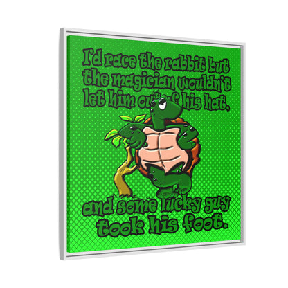 turtle race - framed canvas art (logo green)