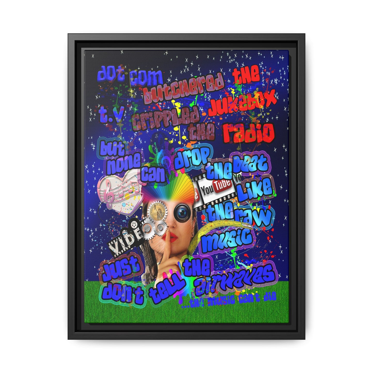drop the beat - framed canvas art ('snoops' background)