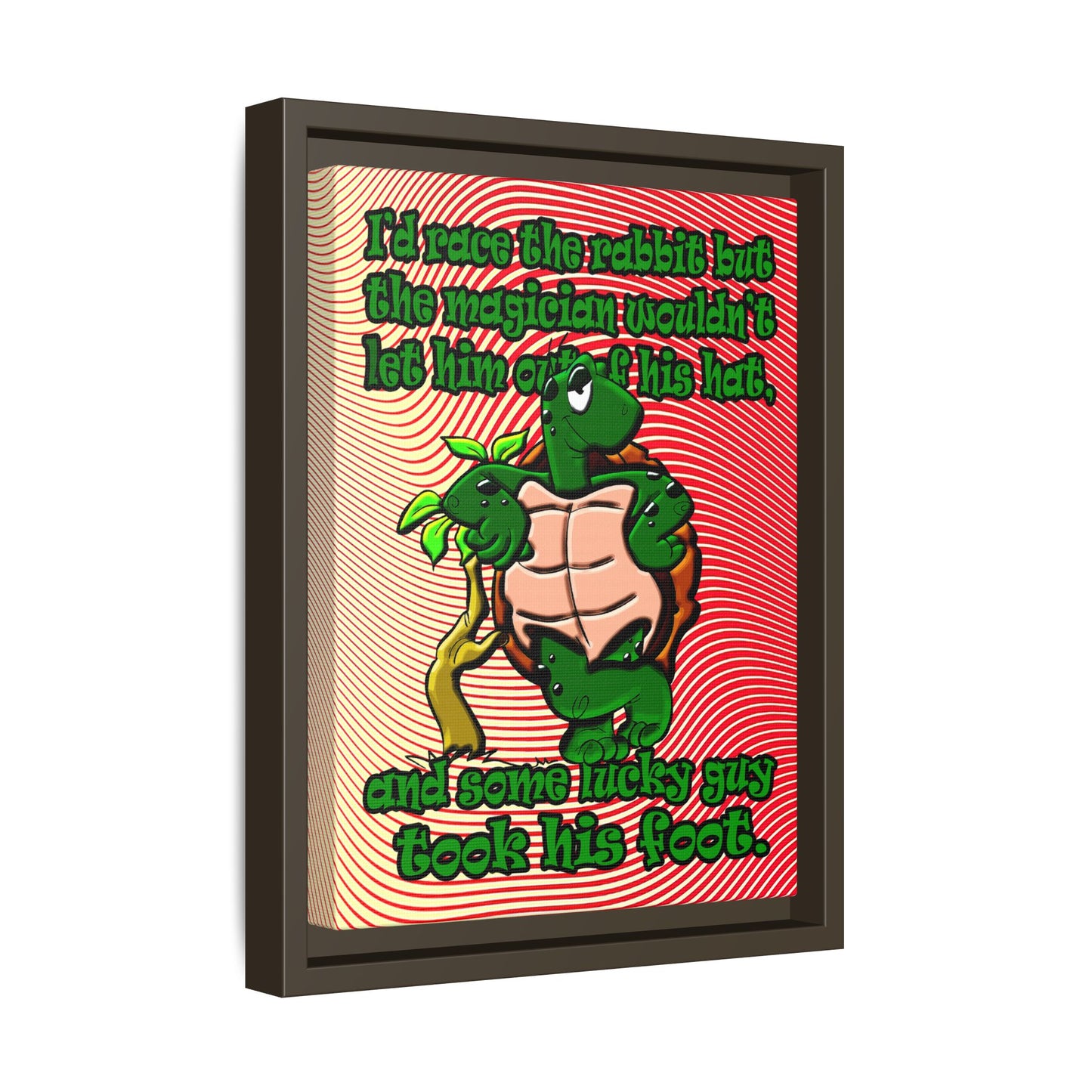 turtle race - framed canvas art (yellow-orange wave)