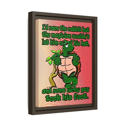 turtle race - framed canvas art (yellow-orange wave)