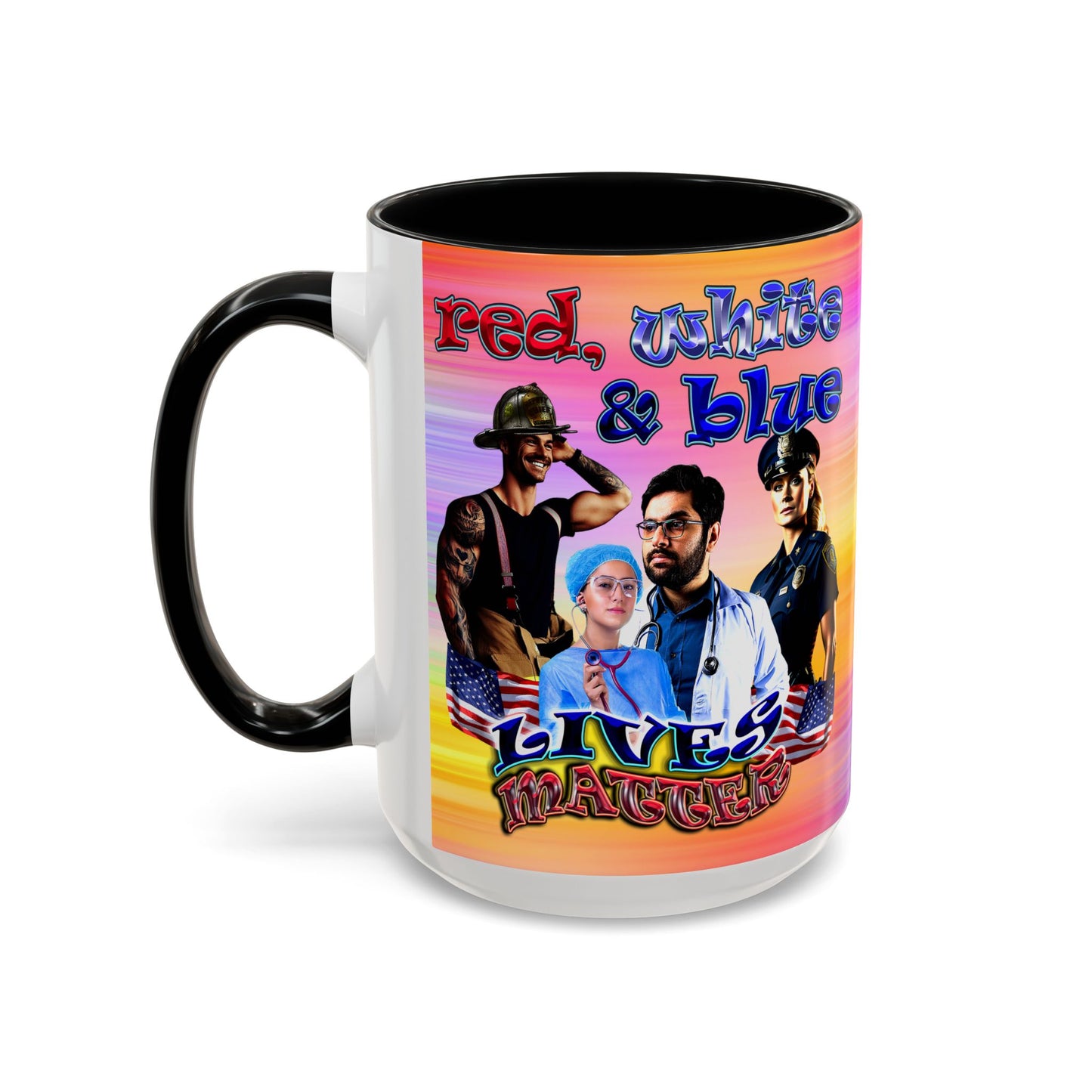 rw&b lives matter - Accent Mug (color blur)