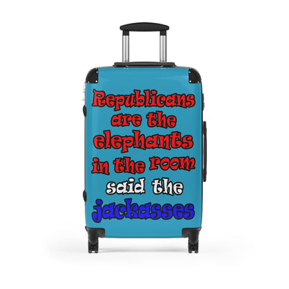 donkeys and elephants - Suitcase (turquoise)