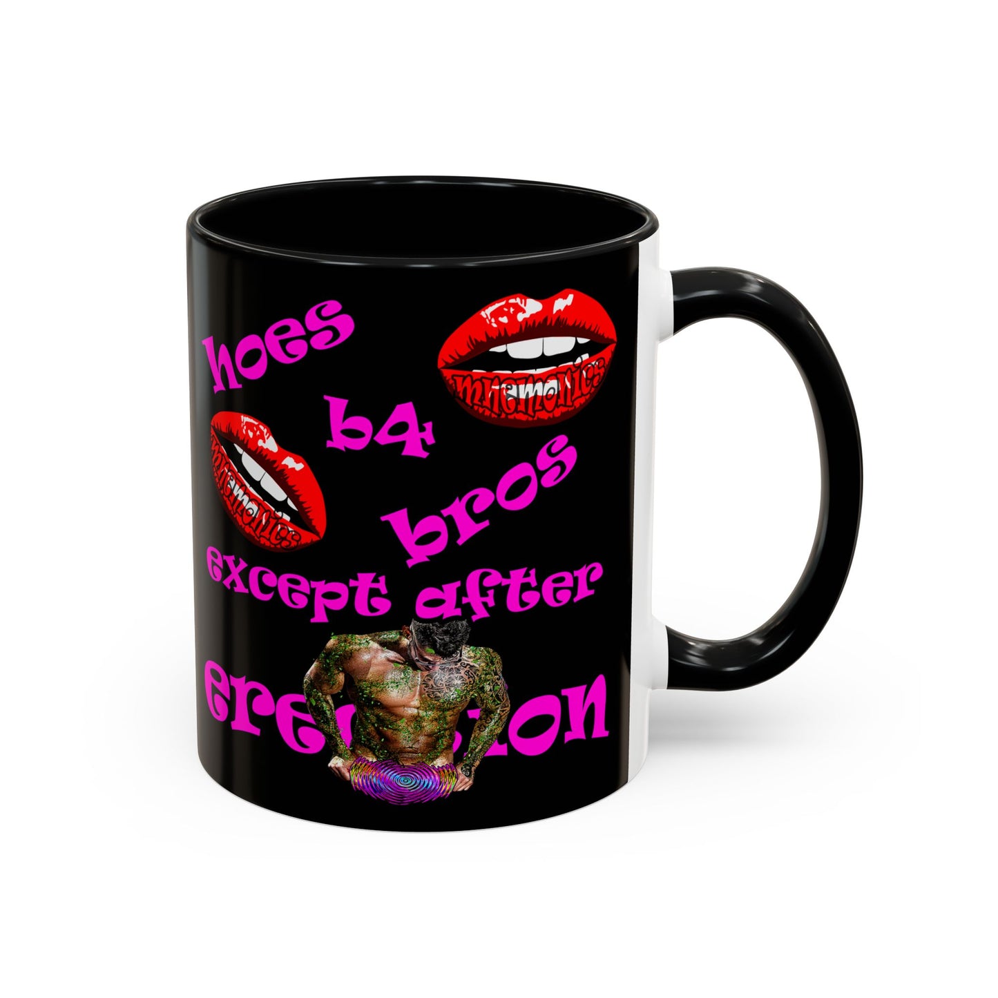 hoes b4 bros - Accent Mug (black)