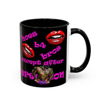 hoes b4 bros - Accent Mug (black)