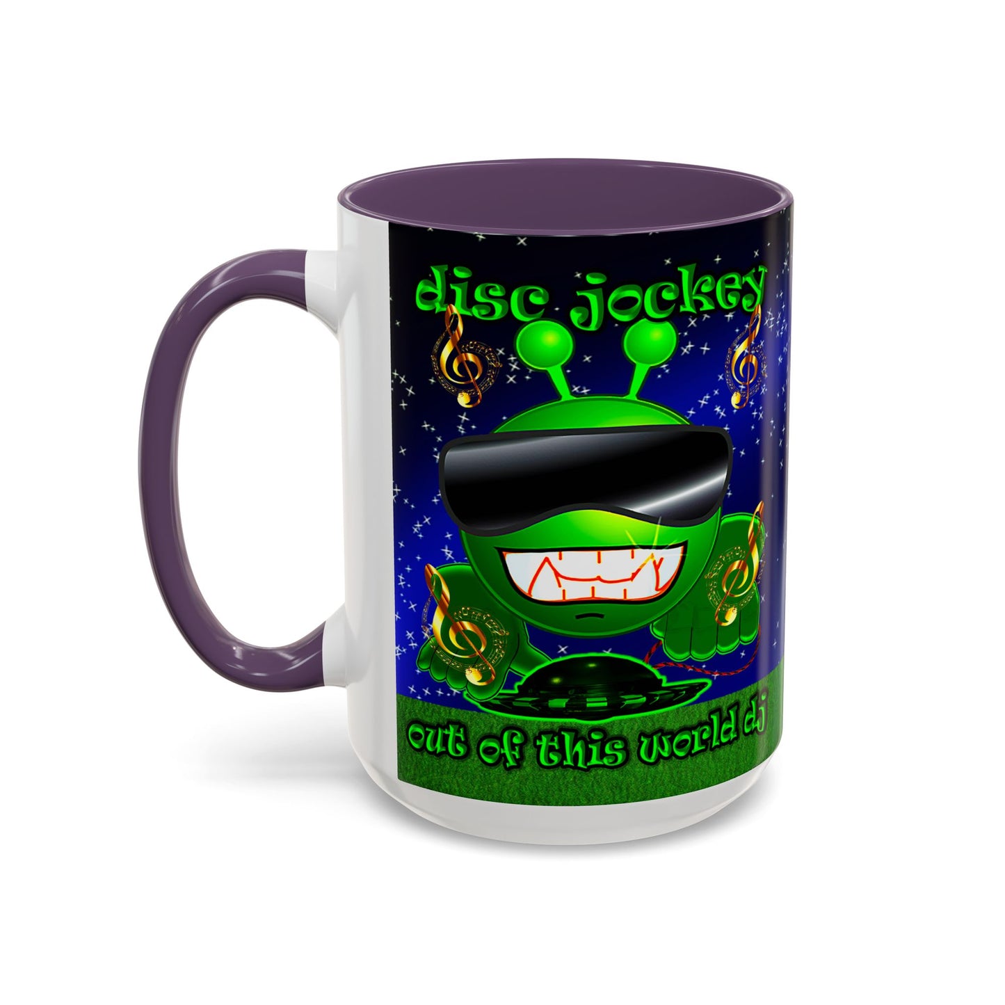 disc jockey - Accent Mug ('snoops' background)