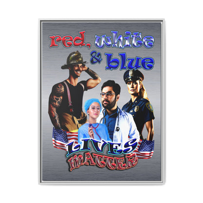 rw&b lives matter - framed canvas art (brushed nickel)