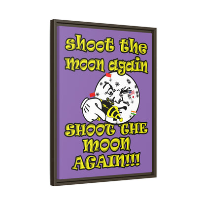 shoot the moon again - framed canvas art (light purple)