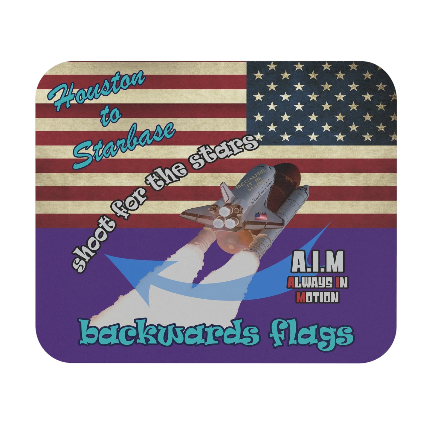 shoot for the stars - Mouse Pad (Rectangle) - (purple)