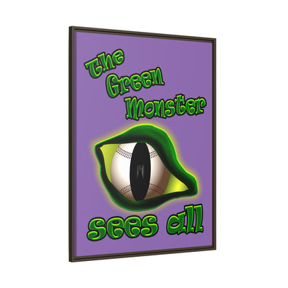 green monster - framed canvas art (light purple)
