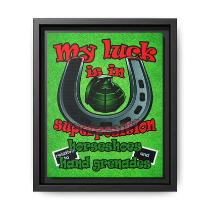 my luck - framed canvas art (green turf)