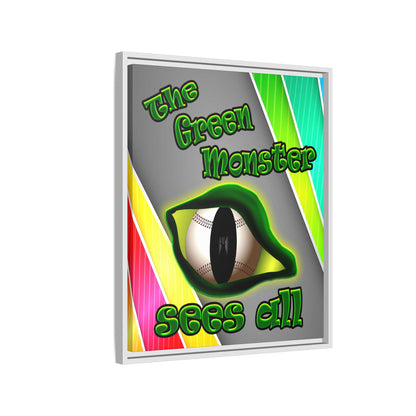 green monster - framed canvas art (rainbow split)