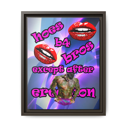 hoes b4 bros - framed canvas art (grey-pink wave)