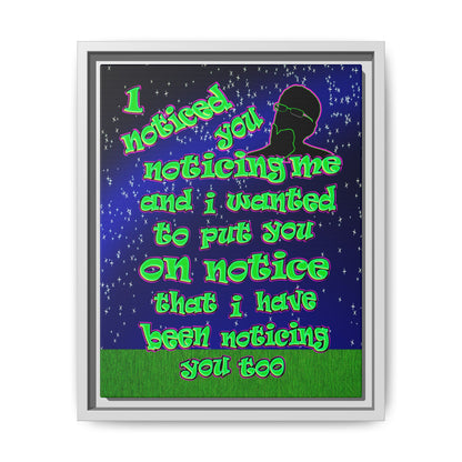 noticed you noticing - framed canvas art ('snoops' background)