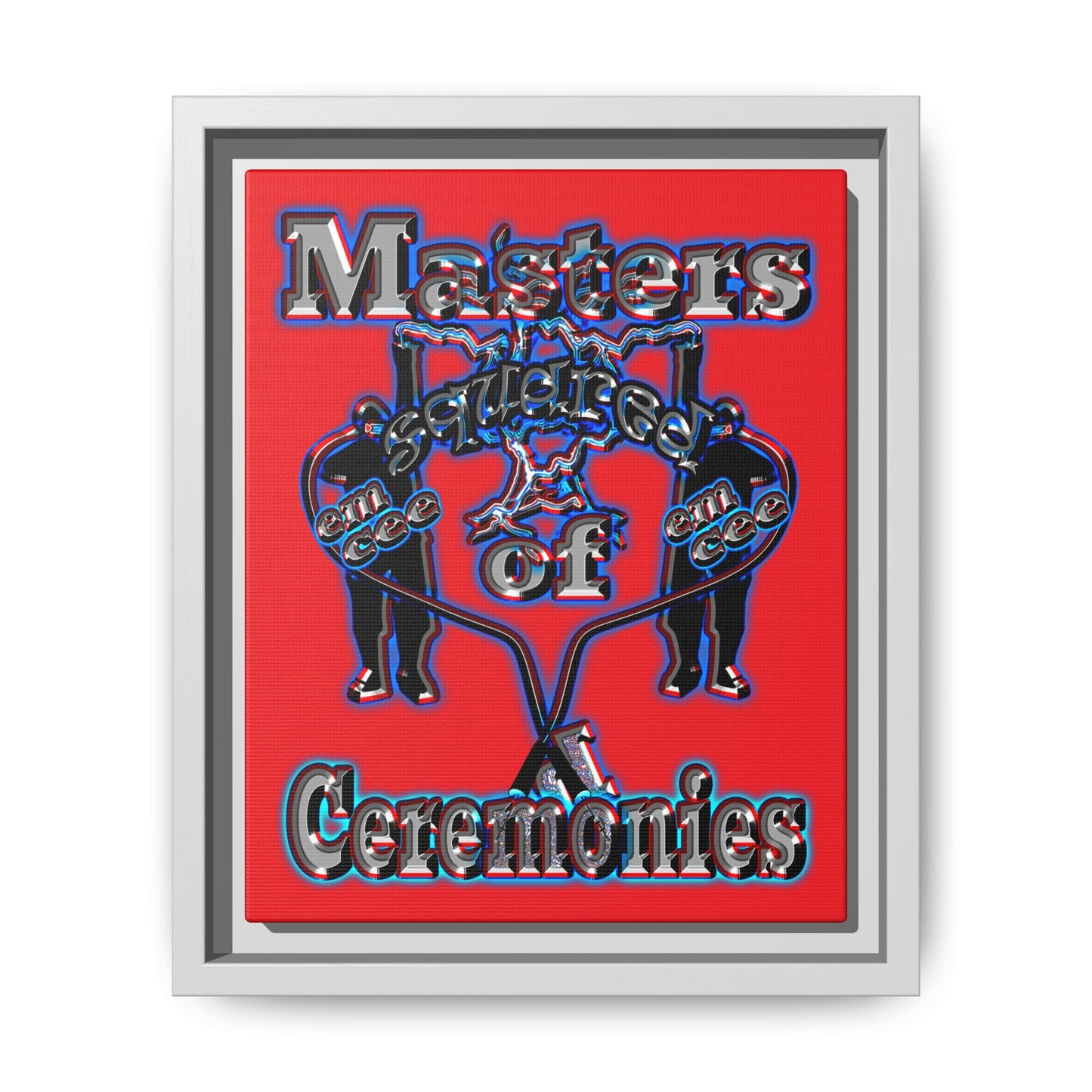 em cee squared - framed canvas art (red)