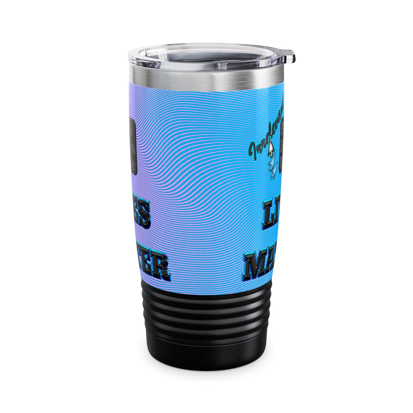 irrelevant - Ringneck Tumbler, 20oz (light blue-purple wave)