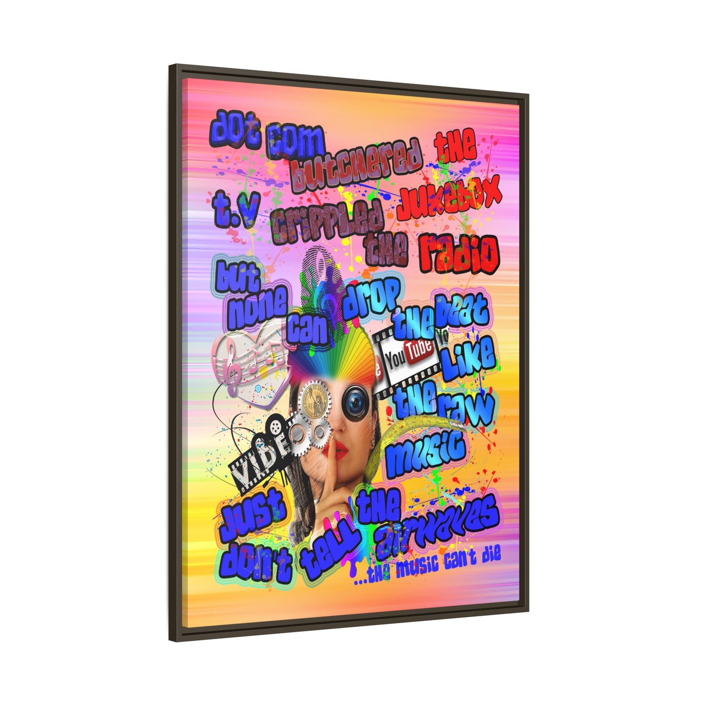 drop the beat - framed canvas art (color blur)