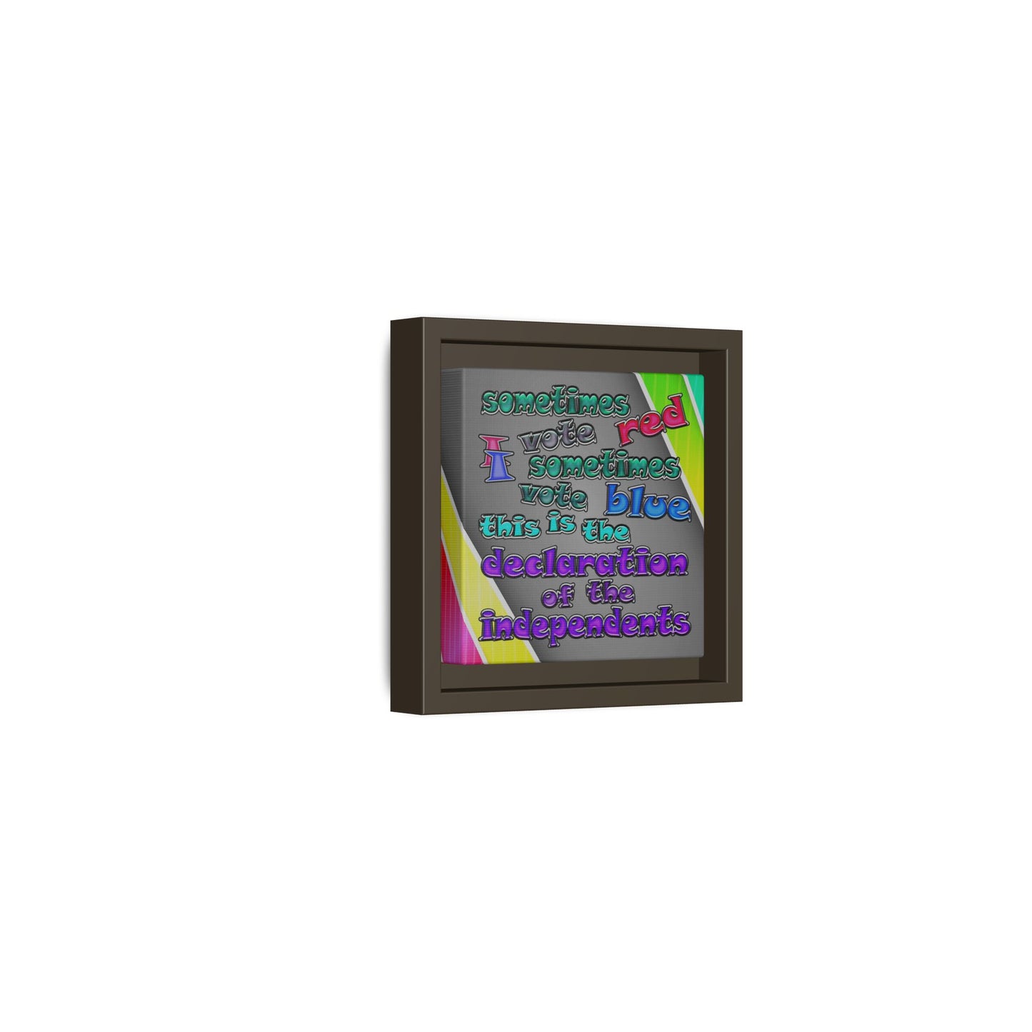 declaration of the independents - framed canvas art (rainbow split)