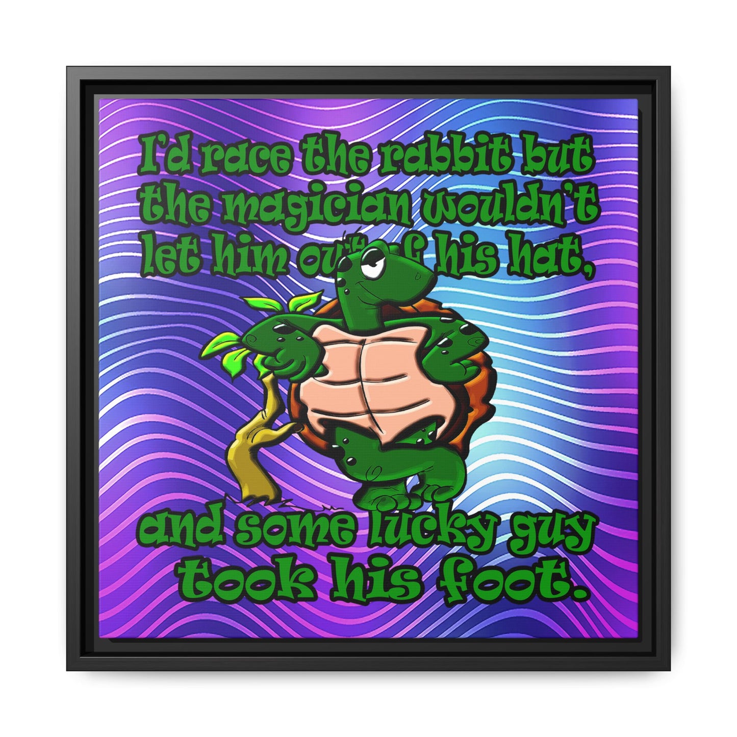 turtle race - framed canvas art (purple wave)
