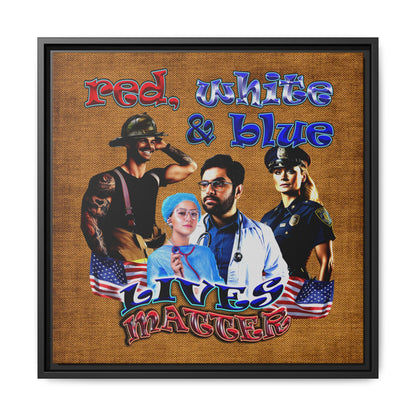 rw&b lives matter - framed canvas art (brown papyrus)