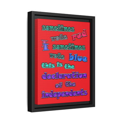 declaration of the independents - framed canvas art (red)