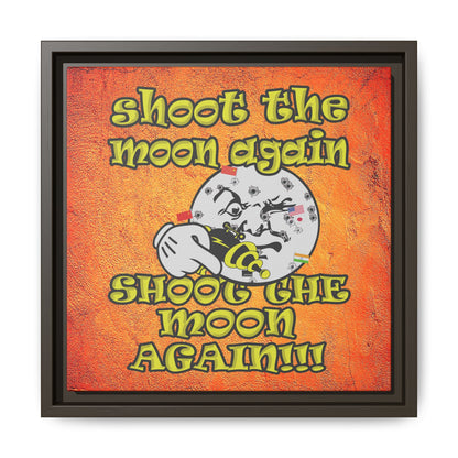 shoot the moon again - framed canvas art (burnt orange)