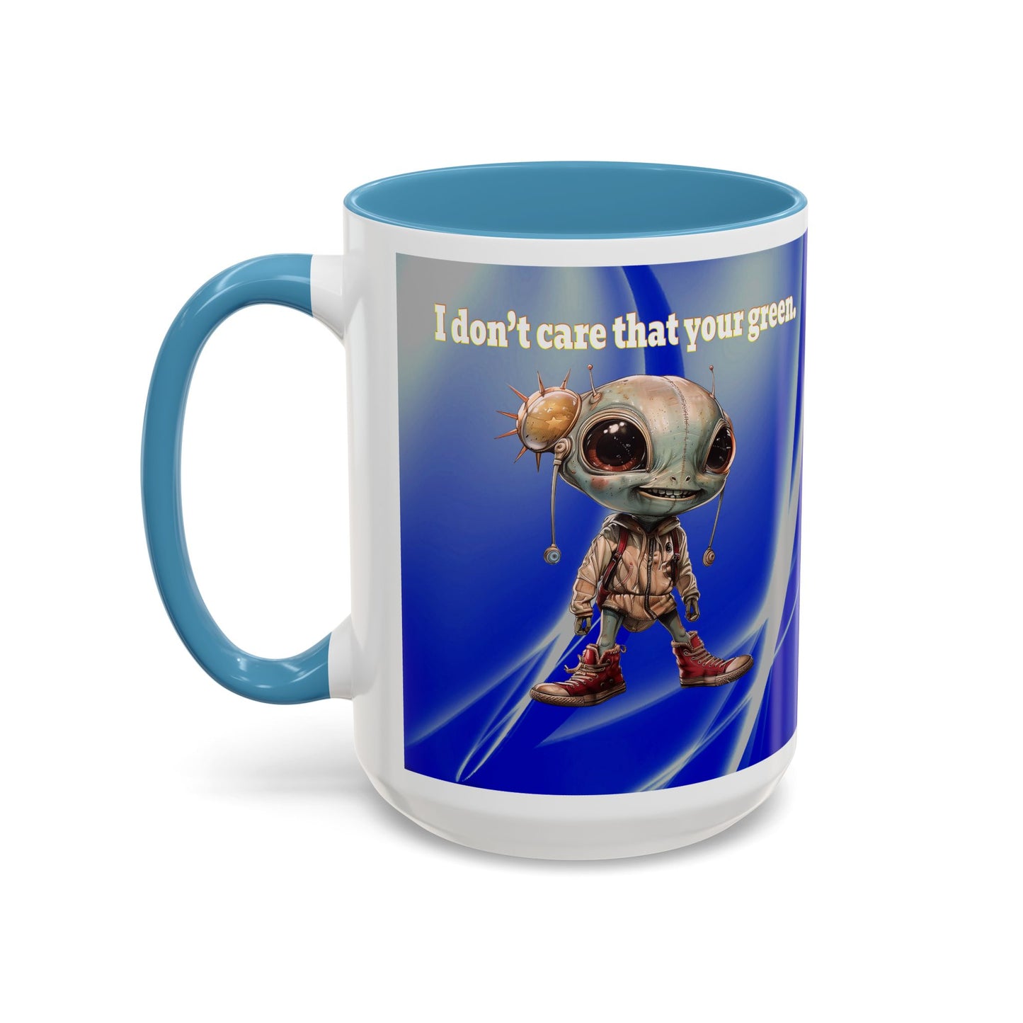 I don't care that your grey - Accent Mug (blue-white wave)