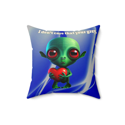 I don't care that your grey - Spun Polyester Square Pillow - (blue-white wave)