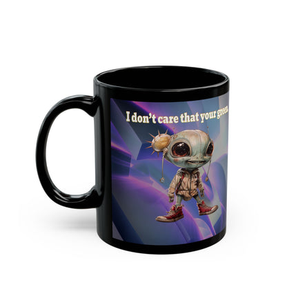 I don't care that your grey - Black Mug (grey-pink wave)