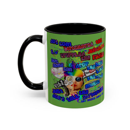 drop the beat - Accent Mug (green)