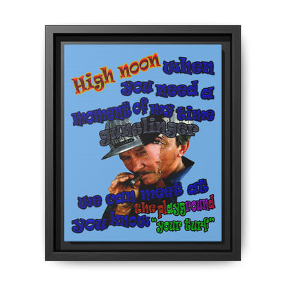 high noon - framed canvas art (light blue)