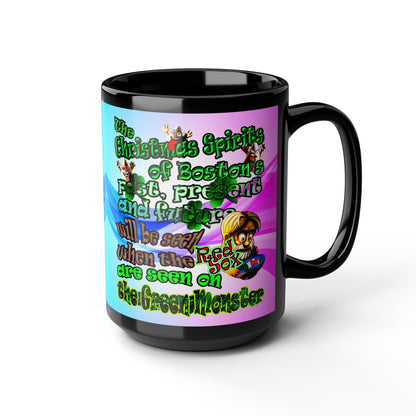 christmas spirits of boston - Black Mug (light blue-pink wave)