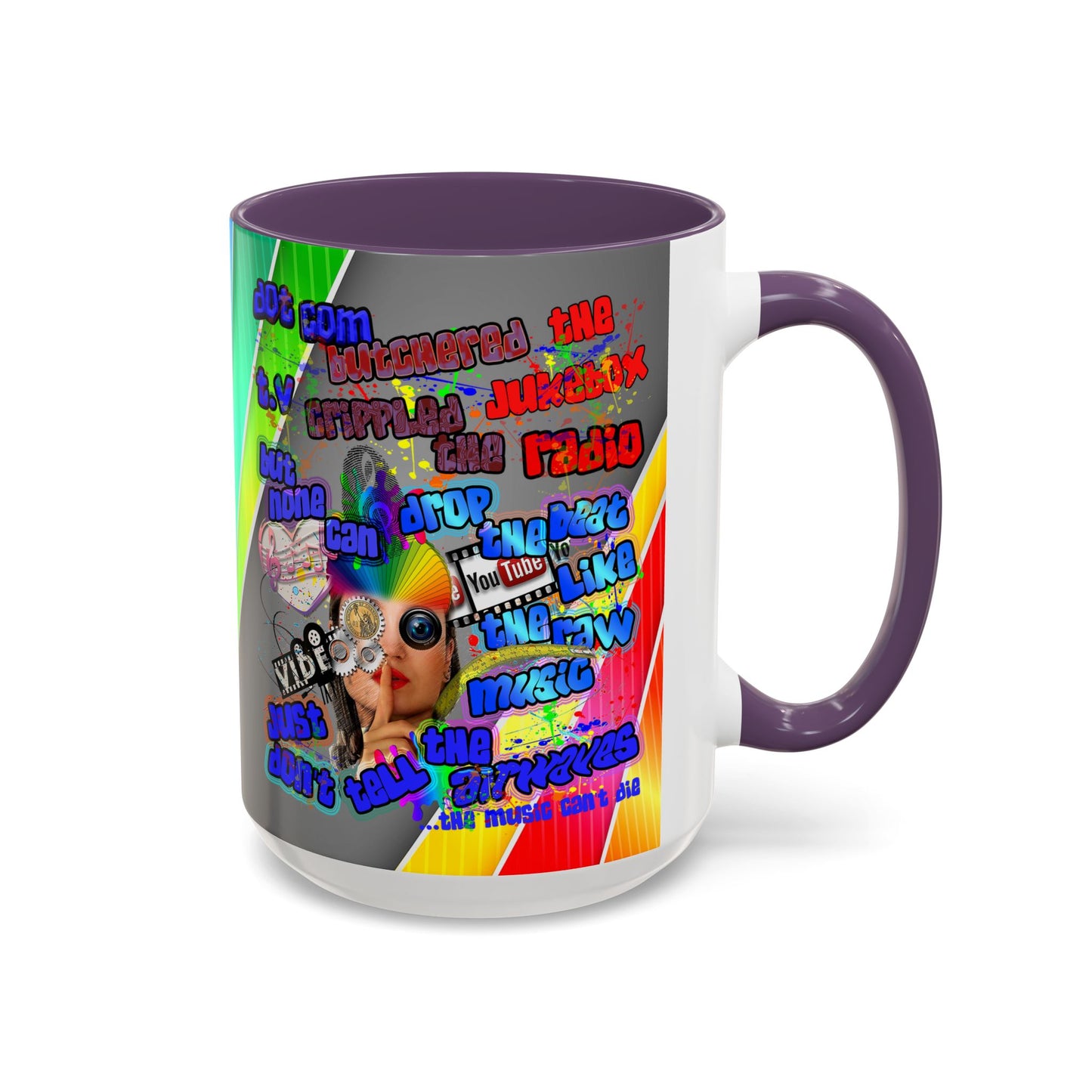 drop the beat - Accent Mug (rainbow split)