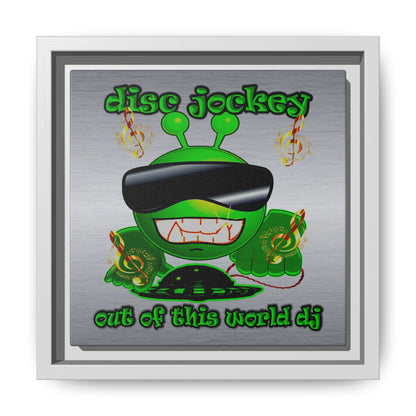 disc jockey - framed canvas art (brushed nickel)