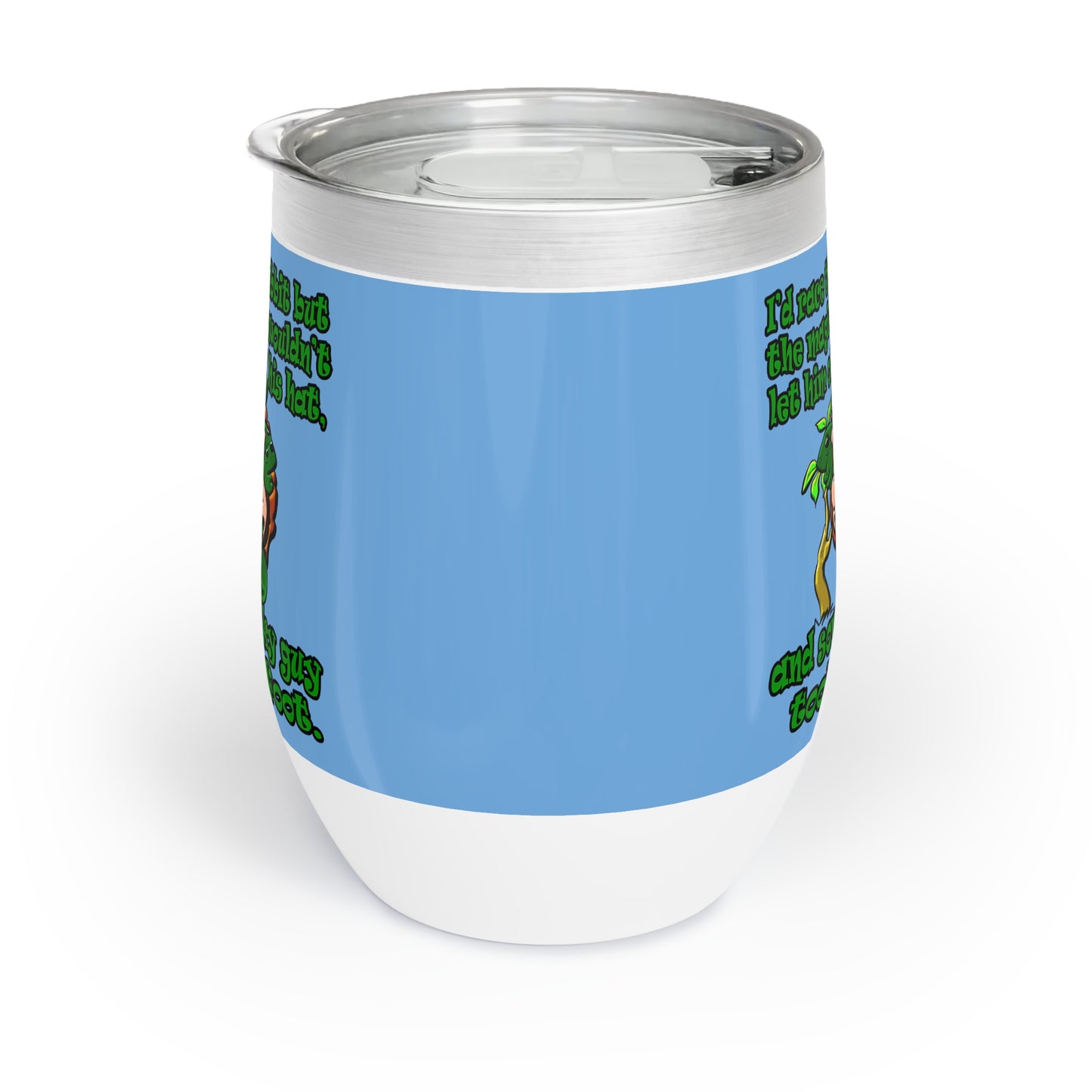turtle race - Chill Wine Tumbler (light blue)