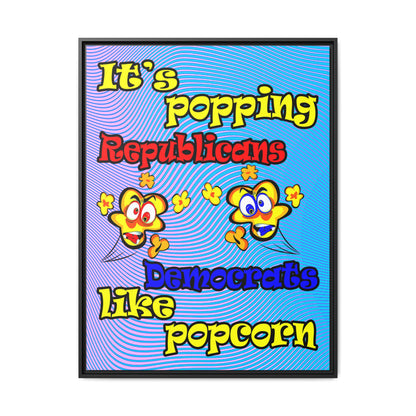 popping like popcorn - framed canvas art (light blue-purple wave)