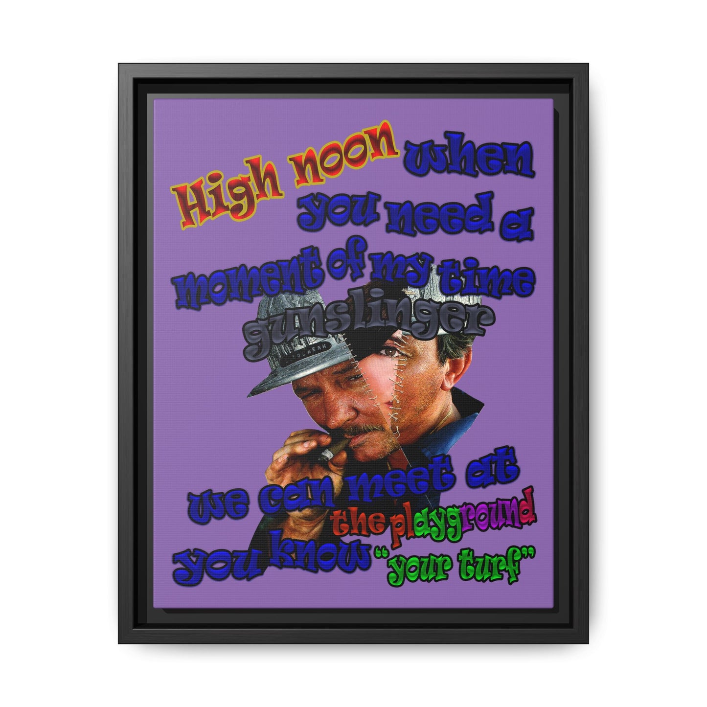 high noon - framed canvas art (light purple)