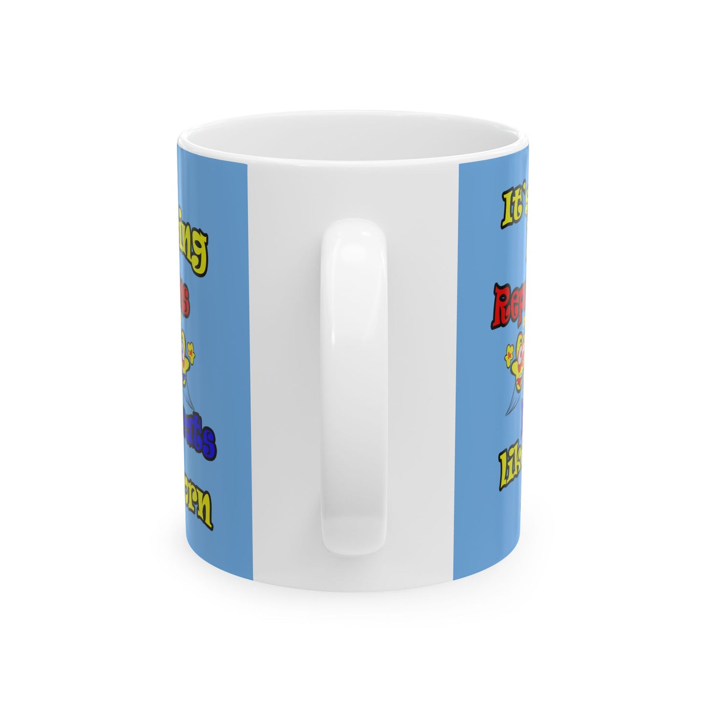 popping like popcorn - White Mug (light blue)