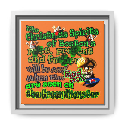 christmas spirits of boston - framed canvas art (crusta)