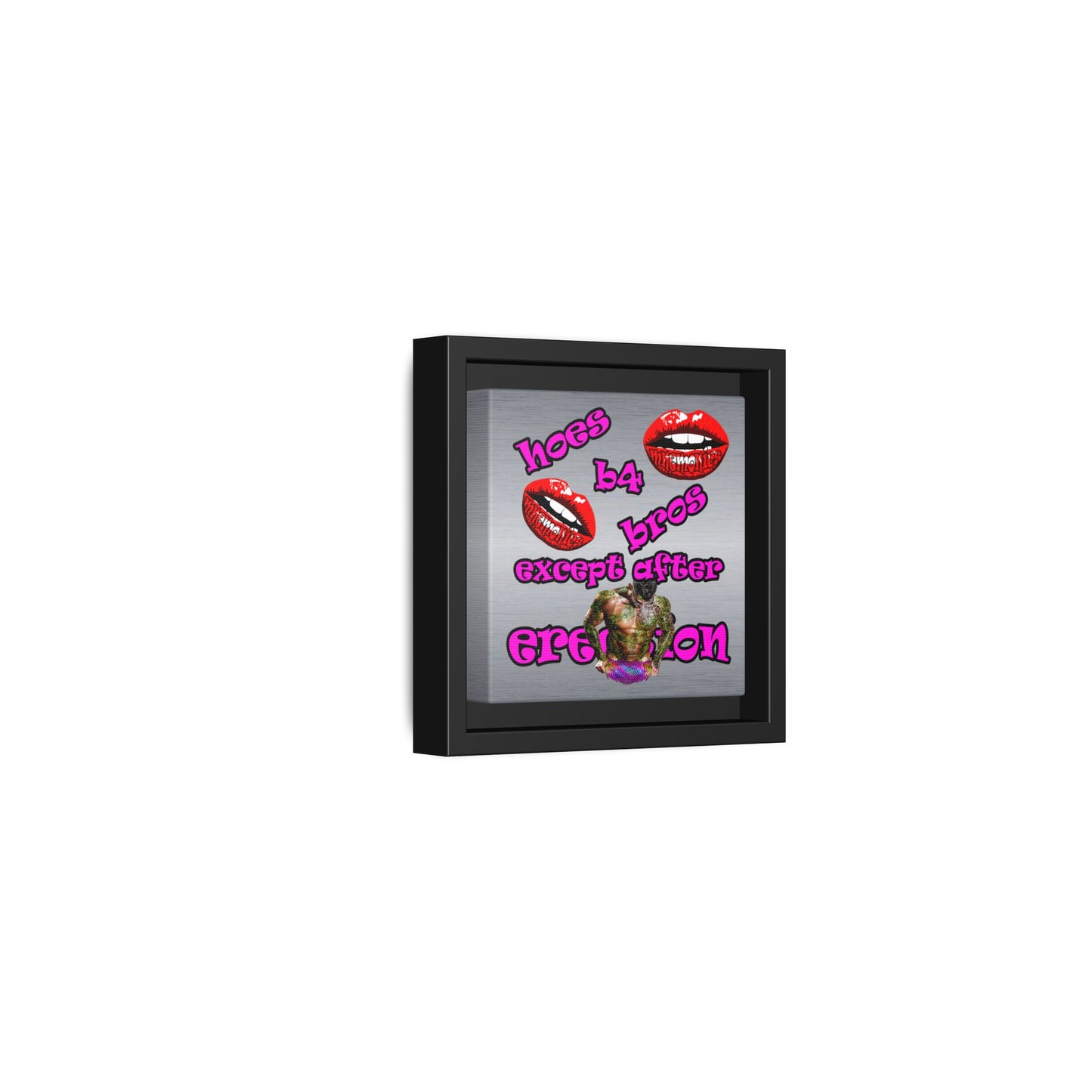 hoes b4 bros - framed canvas art (brushed nickel)
